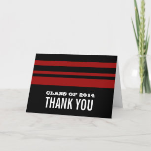 Carte de remerciements Grad Gras Noir/Rouge