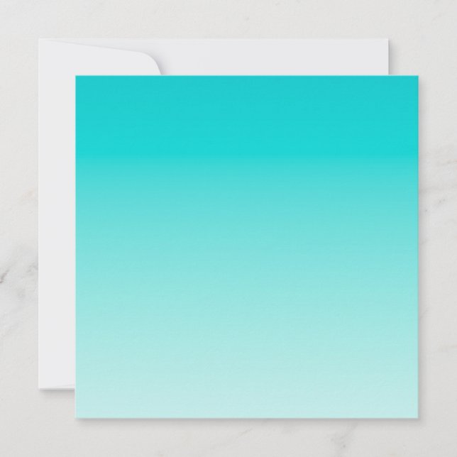 Carte De Remerciements gradient aqueux turquoise (Devant)