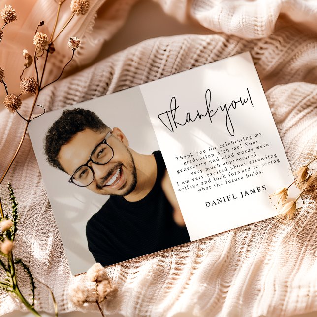 Carte De Remerciements Graduate Photo Graduation Thank You (Créateur téléchargé)