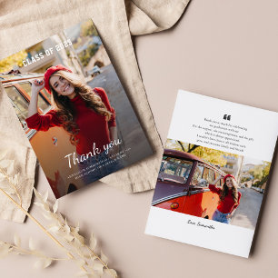 Carte De Remerciements Graduation 2025 Modern Grad Photo