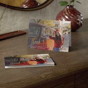 Carte De Remerciements Graduation 2025 Photo Script à la main