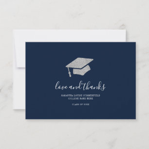Carte De Remerciements Graduation 2025 Photo Silver Script Grad