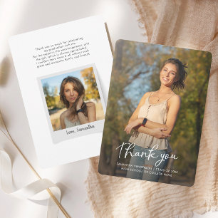 Carte De Remerciements Graduation 2025 Script Photo Grad Party