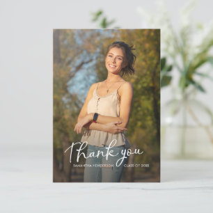 Carte De Remerciements Graduation 2026 Photo Script Grad Party