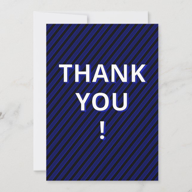 Carte De Remerciements Graduation Blue Stripes (Devant)