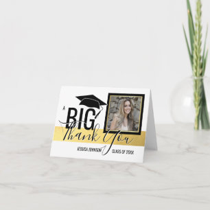 Carte De Remerciements GRADUATION CLASS OF - THANK YOU gold Foil   PHOTO