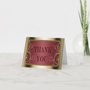Carte De Remerciements Graduation de Maroon et Gold Frame