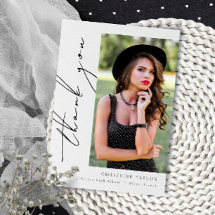 Carte De Remerciements Graduation de script moderne simple