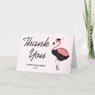 Carte De Remerciements Graduation Flamant rose rose