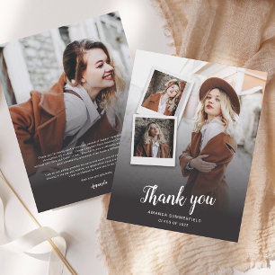 Carte De Remerciements Graduation moderne 2025 Script photo