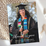 Carte De Remerciements Graduation moderne Simple Custom Graduate Photo<br><div class="desc">Présentant nos cartes de remerciement pour notre exquise graduation personnalisée, la façon parfaite d'express votre gratitude et votre appréciation dans le style. Conçues pour les diplômés modernes, ces cartes présentent un design élégant et élégant, agrémenté d'une photo simple, vous permettant de présenter votre souvenir préféré de l'année dernière du lycée,...</div>