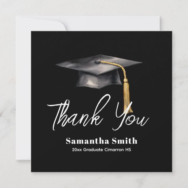 Carte De Remerciements Graduation Party Flat Thank You Card (Devant)