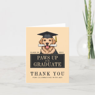 Carte De Remerciements Graduation personnalisée mignon Golden Retriever C