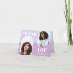 Carte De Remerciements Graduation photo moderne en arc violet