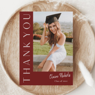 Carte De Remerciements Graduation photo verticale moderne