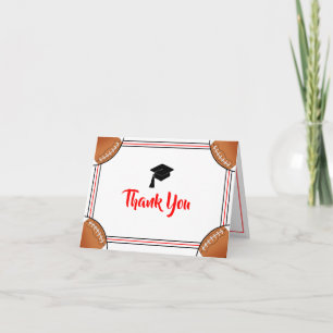 Carte De Remerciements Graduation rouge et noire