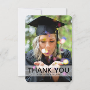 Carte De Remerciements Graduation simple de la photo et du message person