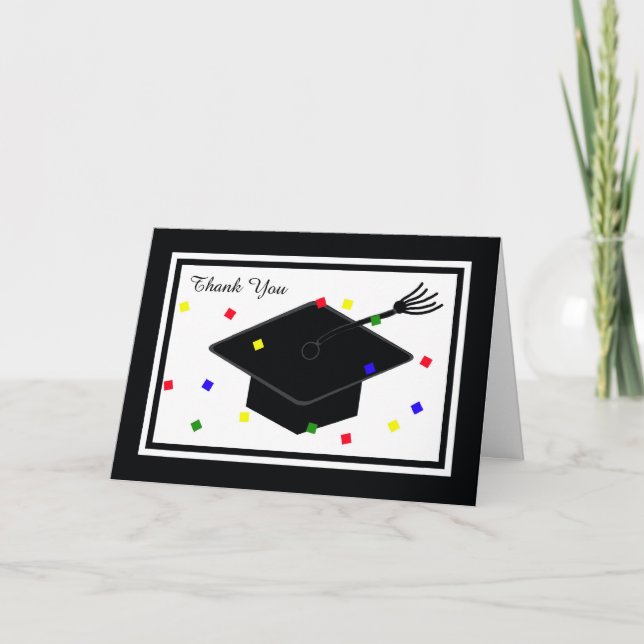 Carte De Remerciements Graduation Thank You Card — Graduation Cap (Devant)