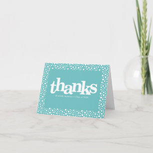 Carte De Remerciements Graduation turquoise bleu audacieuse typographie m