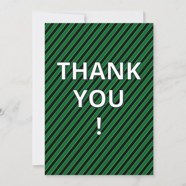 Carte De Remerciements Graduation Vert Rayures (Devant)