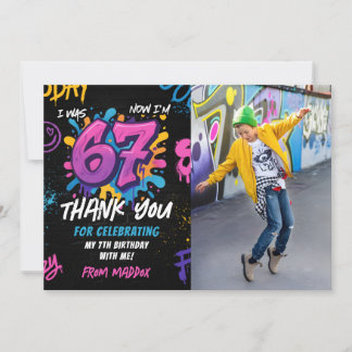 Carte De Remerciements Graffiti 6 7 Meme Trend Six Seven Birthday Photo