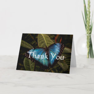 Carte De Remerciements Grand, beau, papillon bleu