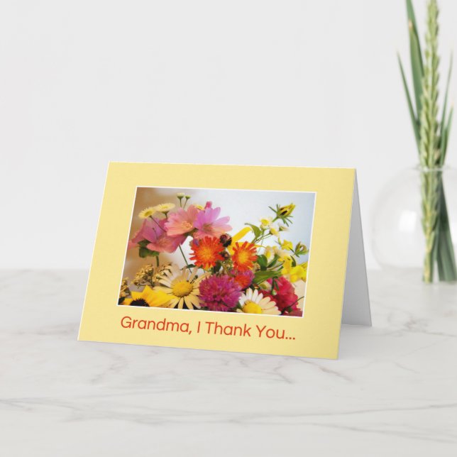 Carte De Remerciements Grand-mère, je Merci... (Devant)