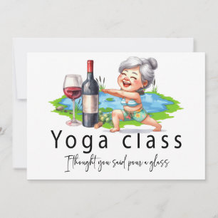Carte De Remerciements Grandma Funny Parler de yoga et de vin