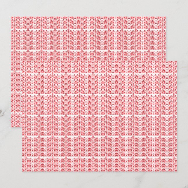 Carte De Remerciements Graphiques floraux rouges et roses avec géraniums  (Devant / Derrière)