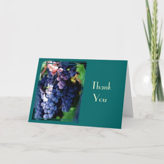 Carte De Remerciements Grappe de raisins violets grâce (Devant)