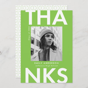 Carte De Remerciements Gras Grad Lime Green Photo Grad Grad