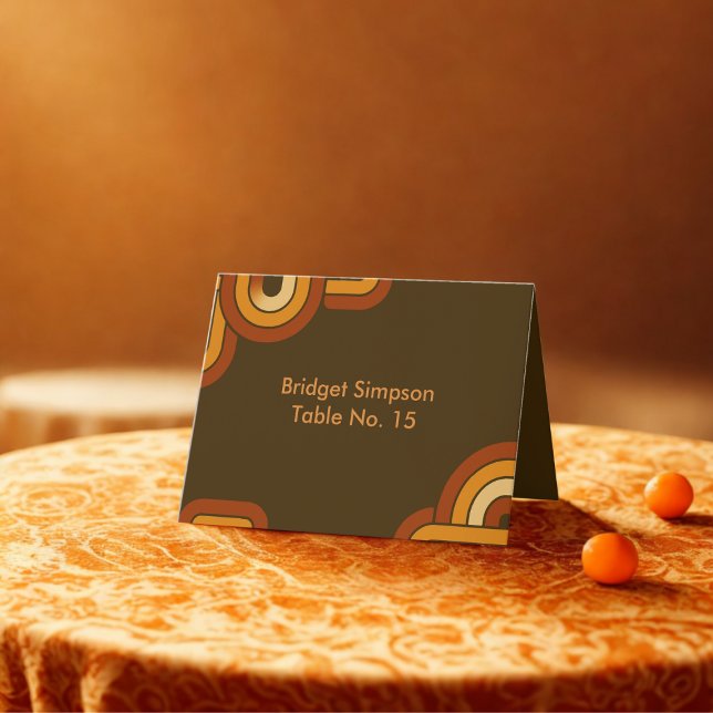 Carte De Remerciements Gras Retro 1970s Mariage guest card (Créateur téléchargé)