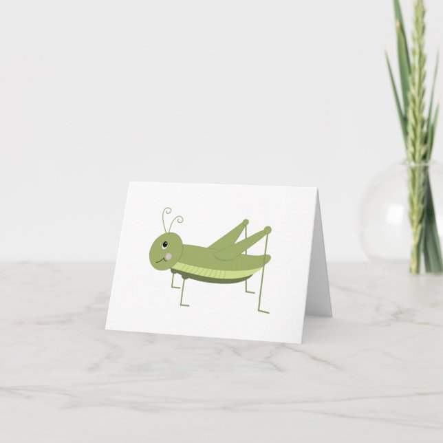 Carte De Remerciements Grasshopper vert (Devant)