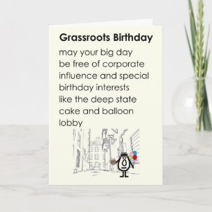 Carte De Remerciements Grassroots Birthday A Funny Happy Birthday Poem