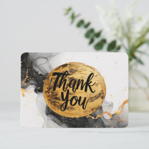 Carte De Remerciements Gratitude dorée : Élégance moderne vide