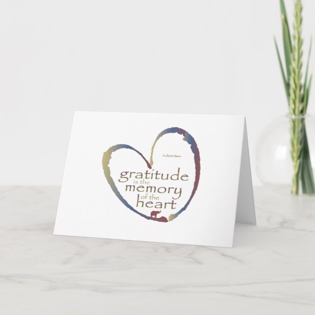 Carte De Remerciements "Gratitude - mémoire du coeur" (Devant)