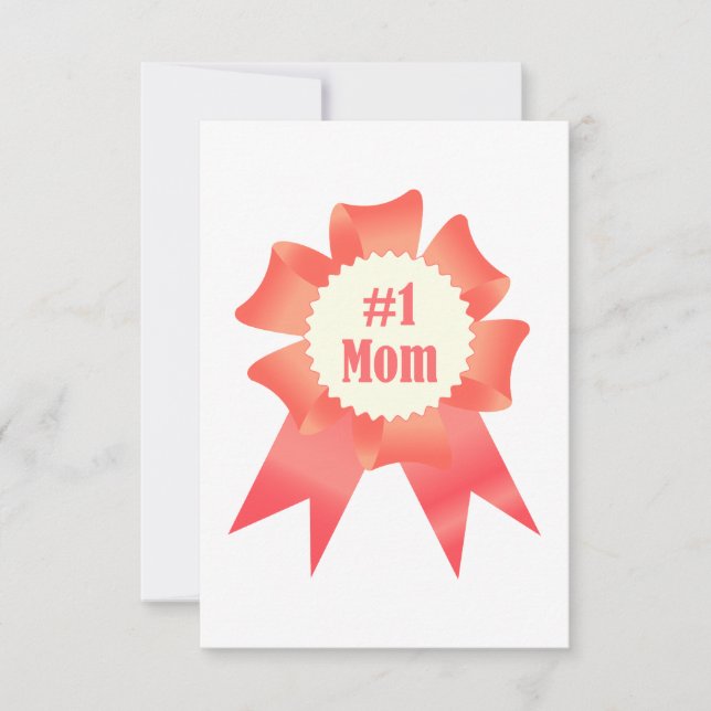 Carte De Remerciements Gratitude Numéro Une maman lauréat du prix ruban (Devant)