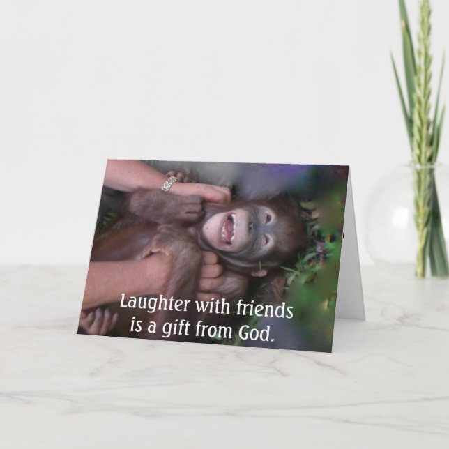 Carte De Remerciements Gratitude pour le rire et les amis (Devant)