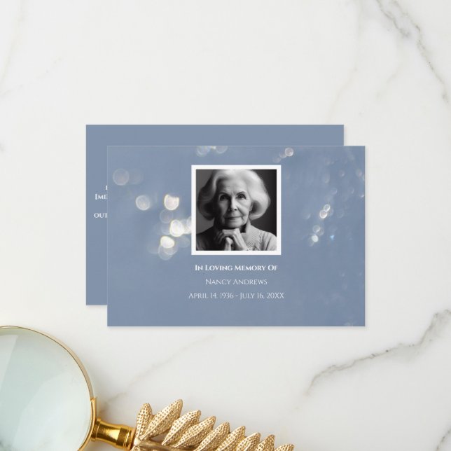 Carte De Remerciements Gray Funeral Memorial From Family Thank you Card  (Devant/Arrière en situation)