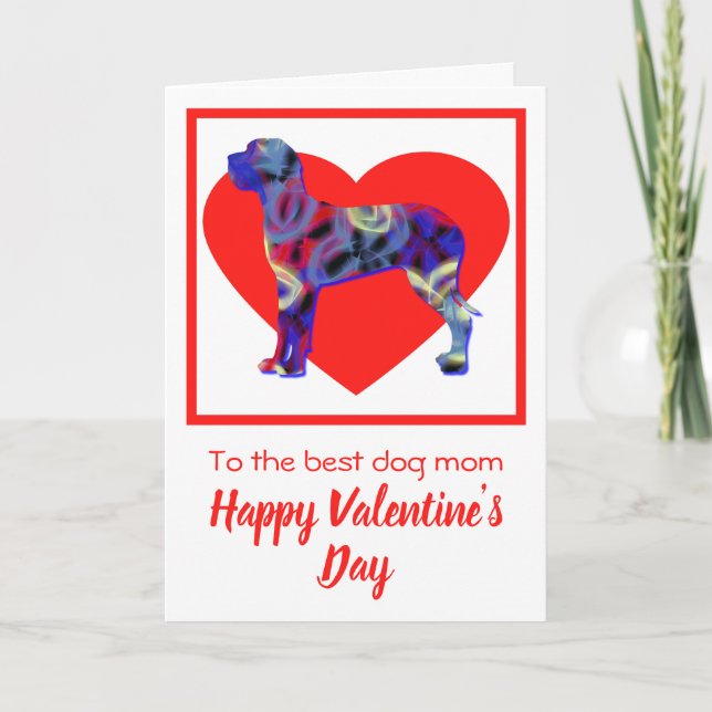 Carte De Remerciements Great Dane Dog Valentine's Day Red Heart Card (Devant)