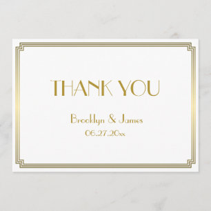 Carte De Remerciements Great Gatsby Art Deco White Wedding Thank You Card