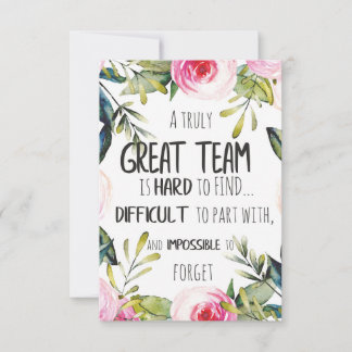 Carte De Remerciements Great Team thank you gift Amazing team quote