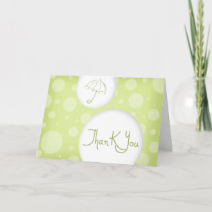 Carte De Remerciements green bubbles thank you