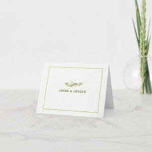 Carte De Remerciements Green Ribbon Personalized Photo Thank You/Notecard