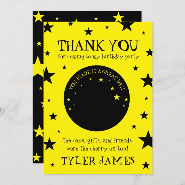 Carte De Remerciements Grenouille d'arbre d'anniversaire de Rockin avec g (Devant / Derrière)