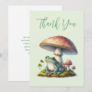 Carte De Remerciements Grenouille sous un champignon Mignon Nature