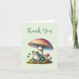 Carte De Remerciements Grenouille sous un champignon Mignon Nature
