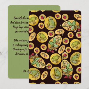 Carte De Remerciements Grenouilles fraises pour toujours