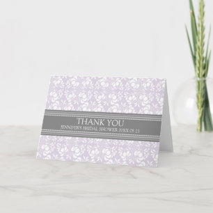 Carte de remerciements gris lilas de Fête de la
