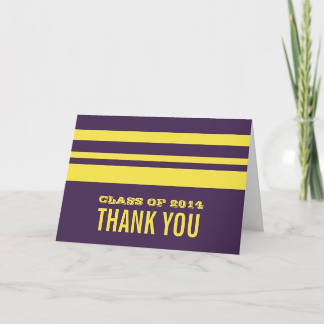 Carte de remerciements gris violet/jaune Gras (Devant)
